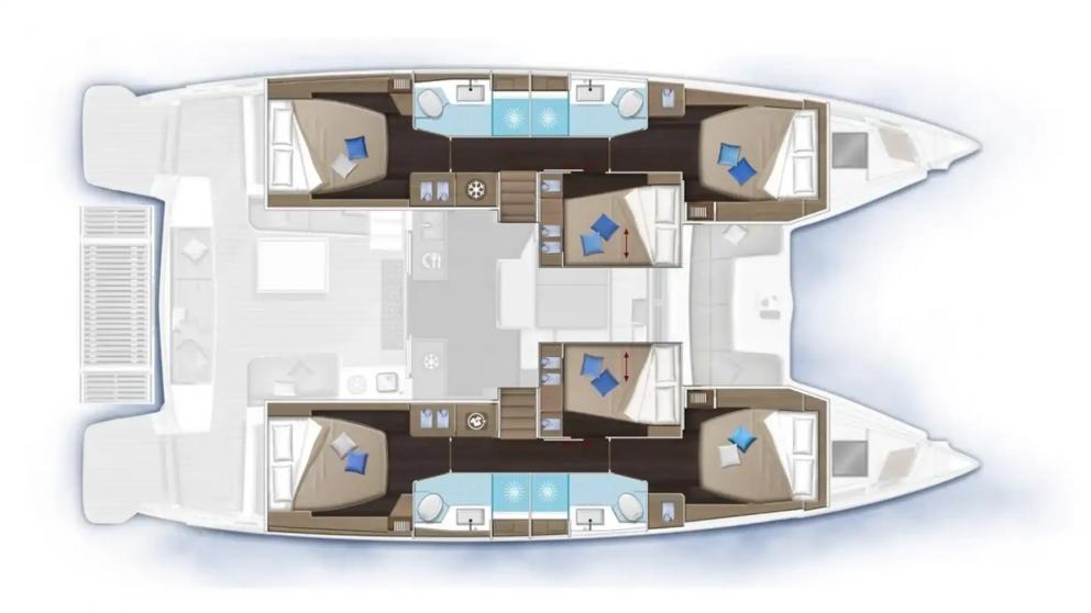 Interior layout of the luxury catamaran Jewel