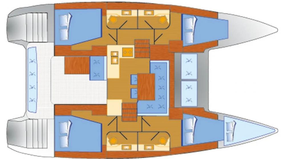 Interior layout of the Catamaran Mithra