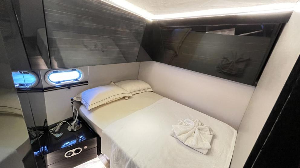 Double cabin for two on the luxury motor yacht Fundamental