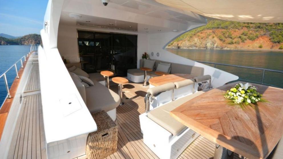 Aft deck of the luxury motor yacht Goldfinger picture 1
