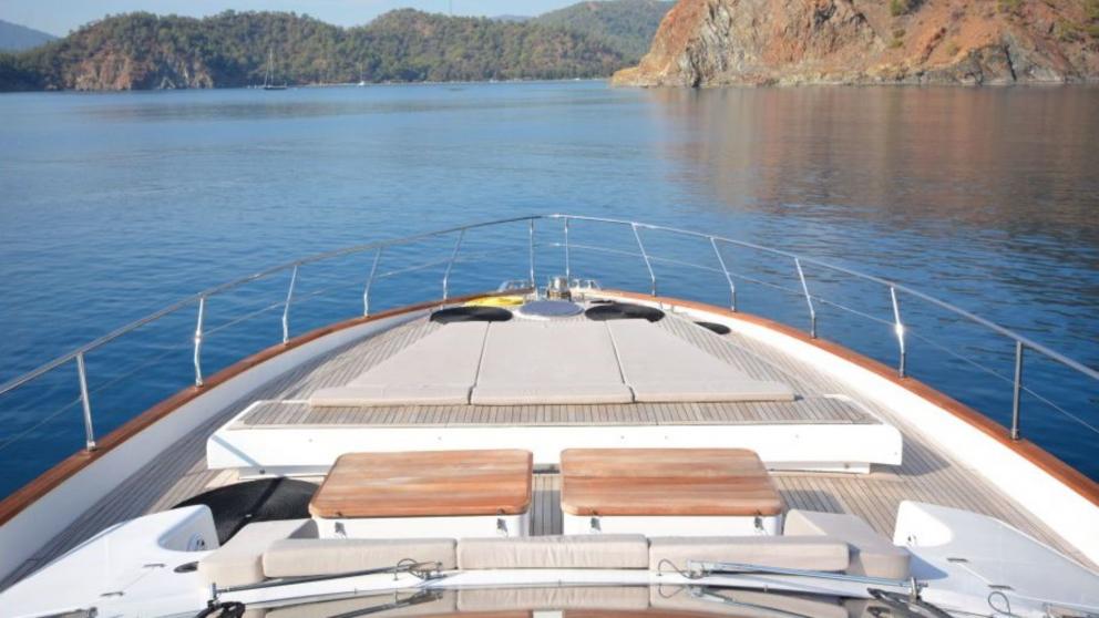 Foredeck of the luxury motor yacht Goldfinger picture 2
