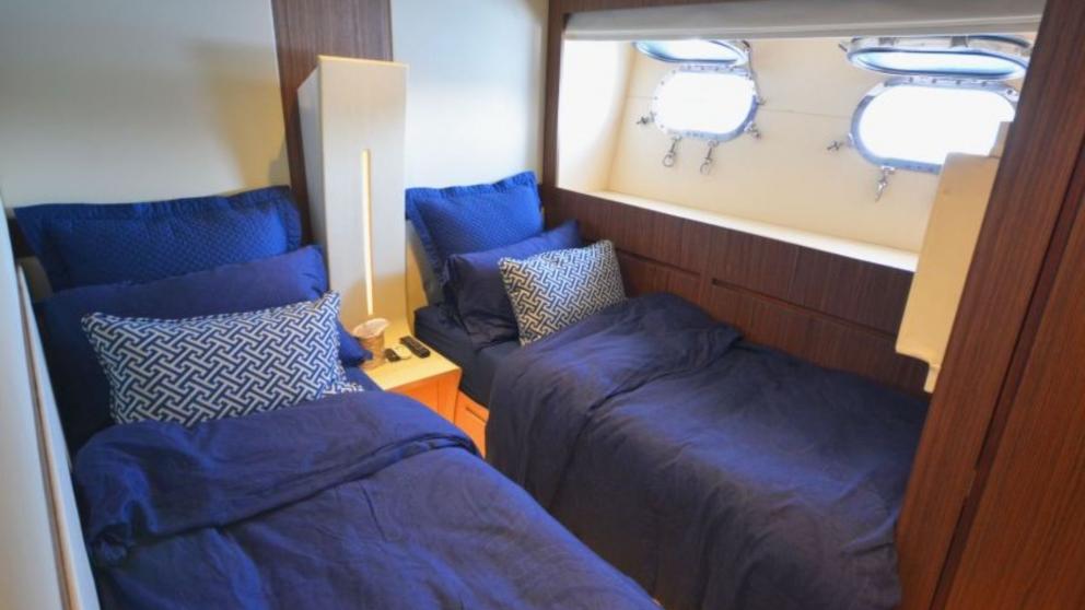 Twin guest cabins of luxury motor yacht Goldfinger picture 1