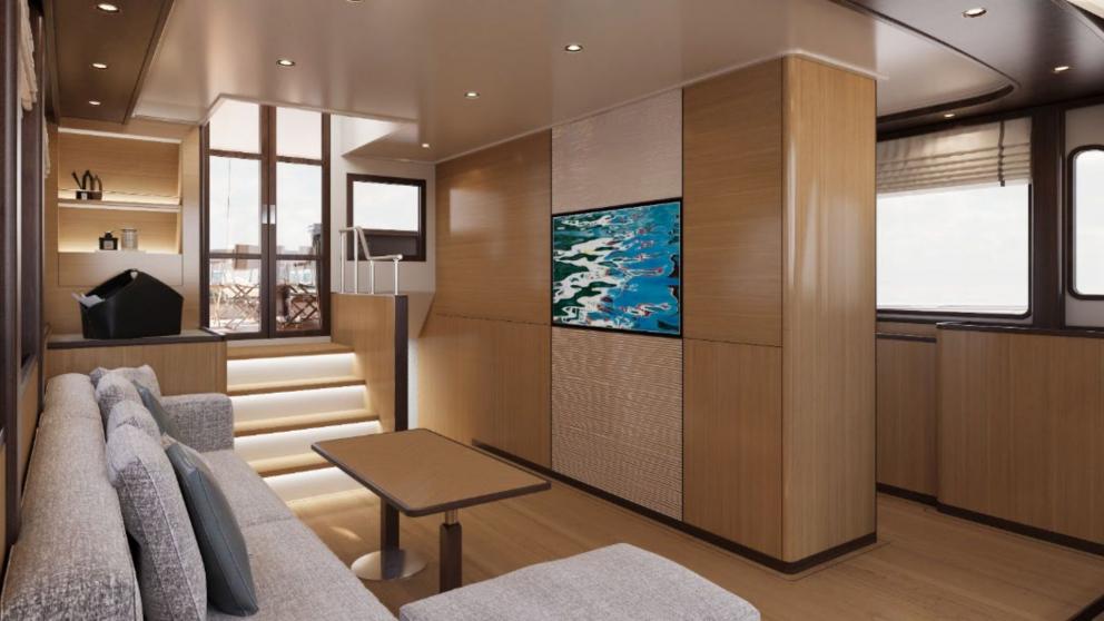 Moderner und eleganter Salon der Gulet Giulia
