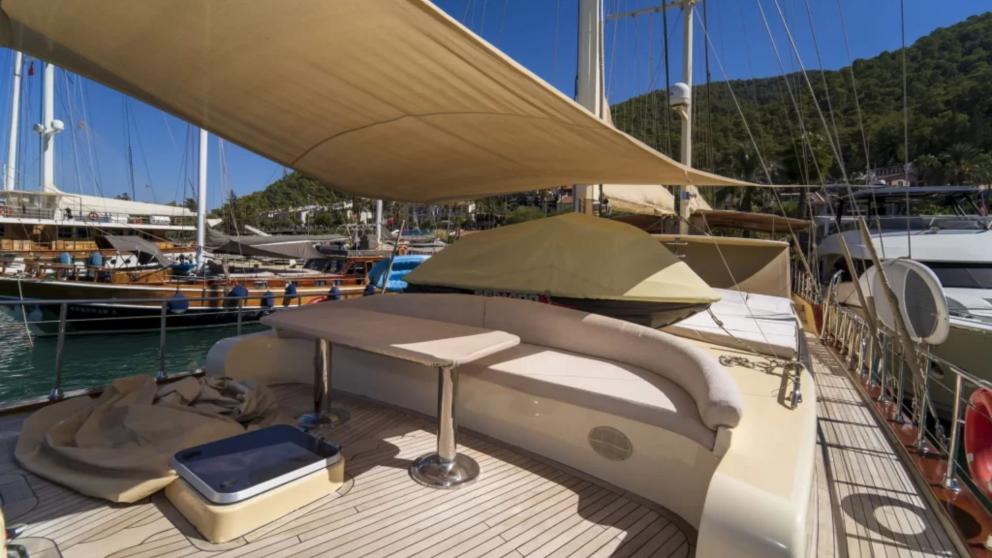 Sonnendeck der Gulet Happy Hours in Bodrum