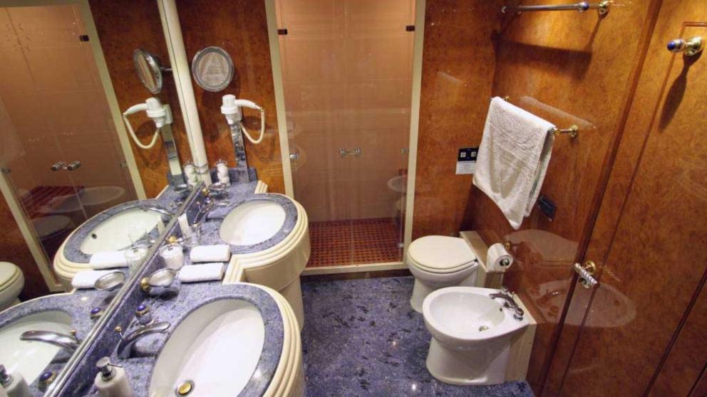 Guest bathroom of the motor yacht Mina II