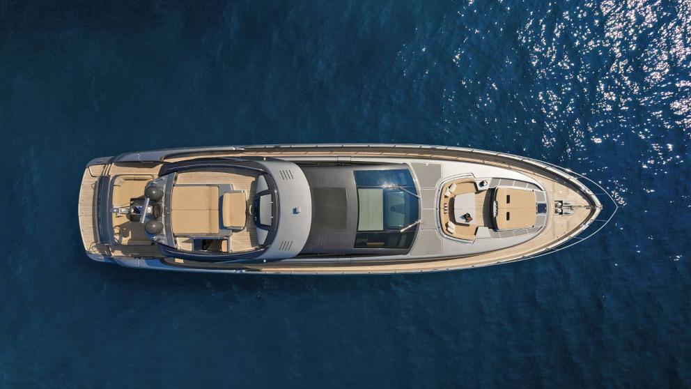 Top view of the luxury motor yacht Whatever