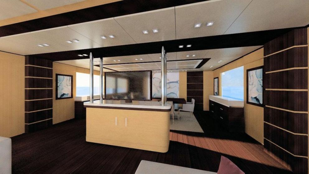 Spacious saloon of the luxury motor yacht Princess Melda picture 2