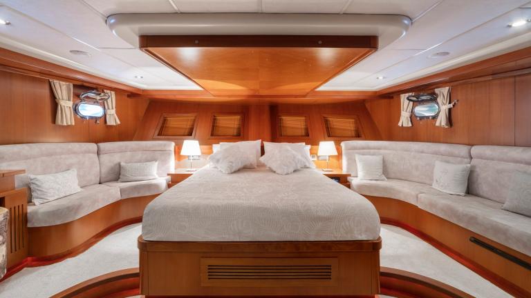 Spacious and refined master stateroom on the main deck
