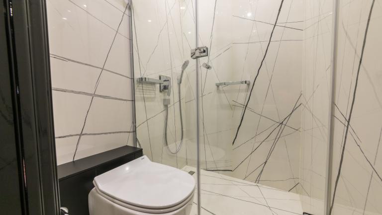 The bathroom of the Emanuel gulet. you can see the shower and toilet
