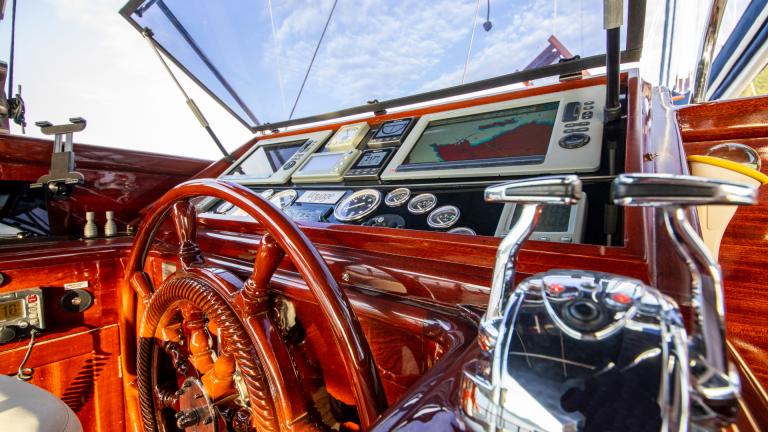 S/Y Voyage gulet wheel and navigation system