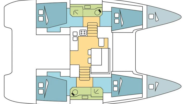 Interior layout of the Catamaran Turtle