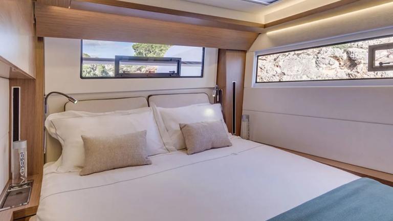 Comfortable guest cabin on the catamaran Swice