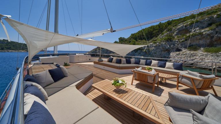 Flybridge area of the luxury sailing yacht MarAllure image 2