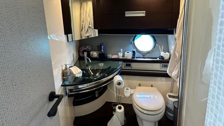 Luxury guest bathroom of motor yacht Sfk