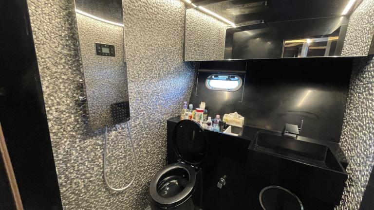 Guest restroom of the luxury motor yacht Fundamental