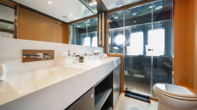 Luxury guest bathroom on the motor yacht Whatever