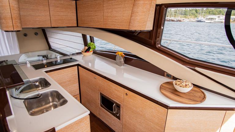 The luxury galley of the motor yacht Lady Z