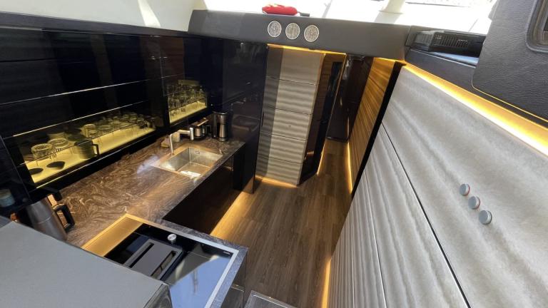 The spacious galley of the luxury motor yacht Fundamental image 1