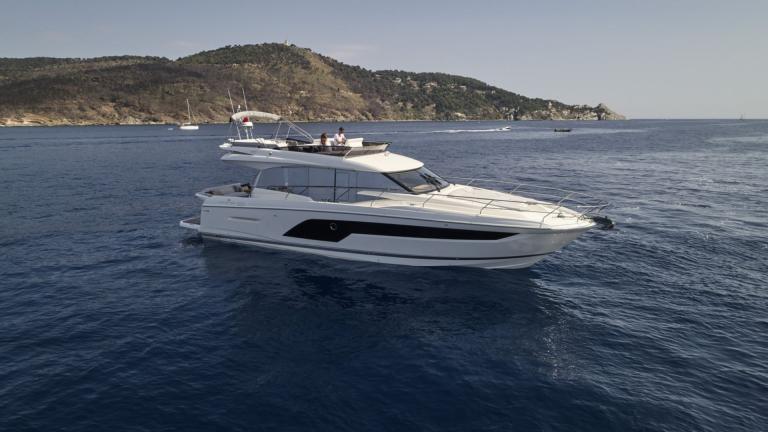 The motor yacht Shaft is pictured cruising on the water near Split.
