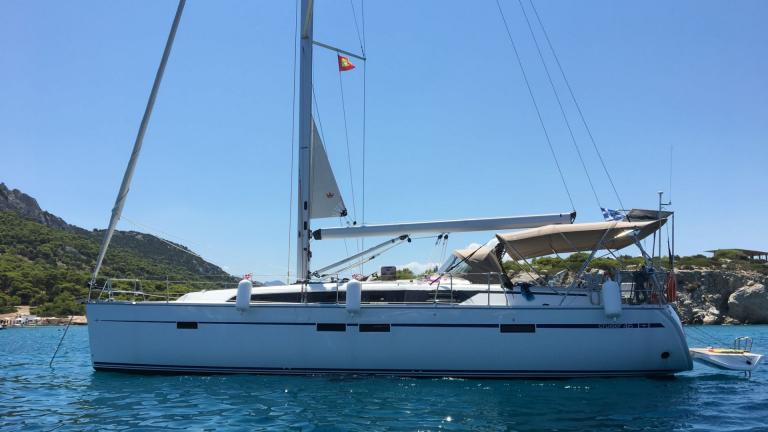 Sailing yacht C2Day anchored, offering a view of nature and fresh air.