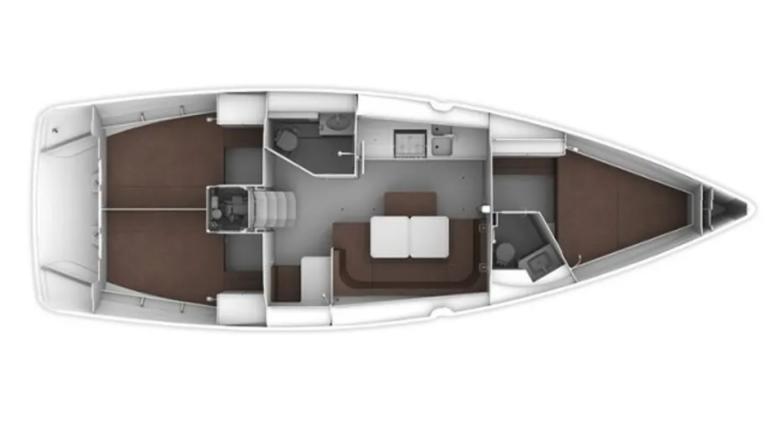 Interior layout of the sailing yacht Northberry.