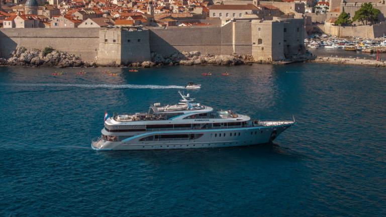 Explore the Adriatic on the 48m MY Freedom with 11 cabins.