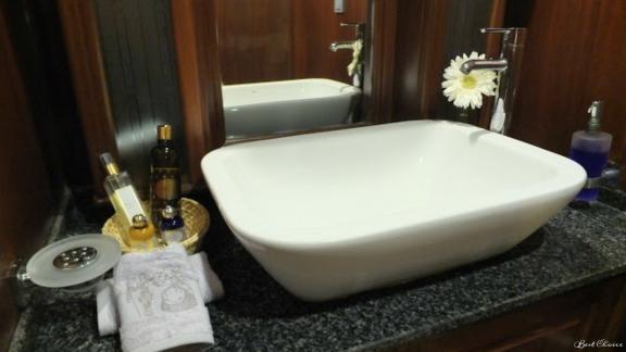 A detailed overview of plumbing. You can see bath accessories