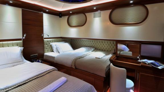 Dolce Mare guleta bedroom for two people. You can see two separate beds