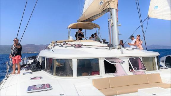 Experience unforgettable moments with friends aboard the Lagoon 440 F Catamaran Bosforo off the coast of Bodrum