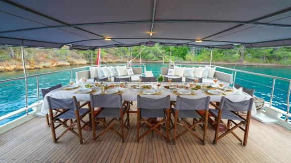 Aft deck area of Gulet Tar Su