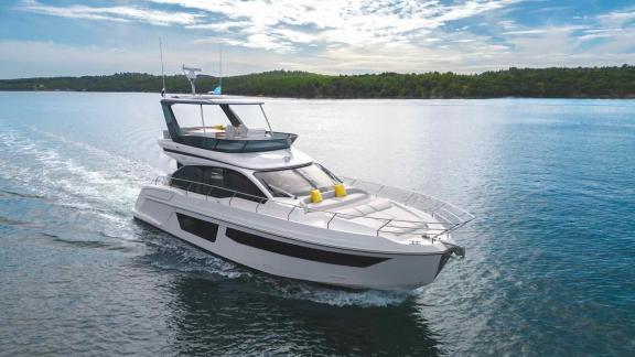 Sleek and modern, White sails smoothly near Split offering a premium Adriatic experience.