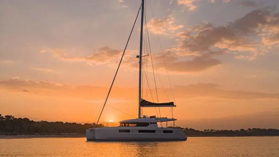 Sunset view from the catamaran Alchera