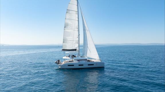 Artisan Lagoon 55 sailing catamaran off the coast of Split
