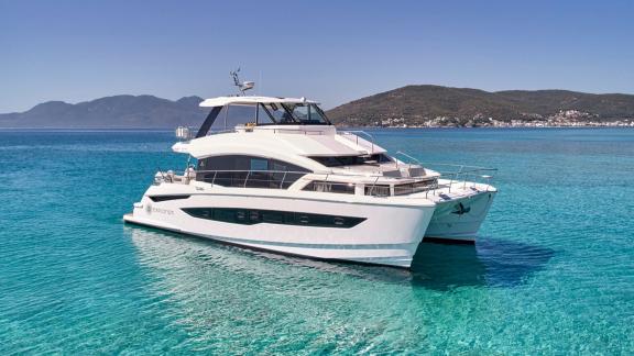 Explorion yacht off the coast of Athens
