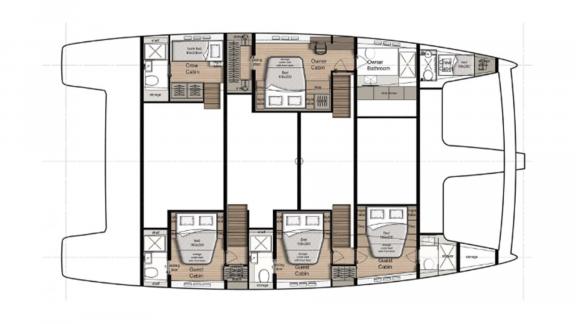 Serenity bietet ein modernes Layout mit großer Masterkabine und gemütlichen Gästeräumen.