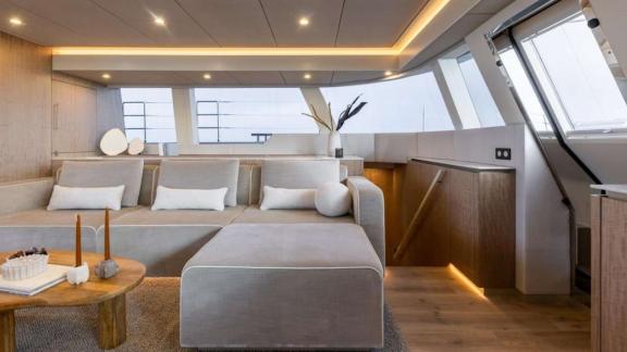 The catamaran Spice of Life offers a bright and cozy saloon space near Athens.