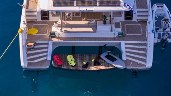 Guests aboard Sunmoon enjoy a variety of fun sea toys and activities.