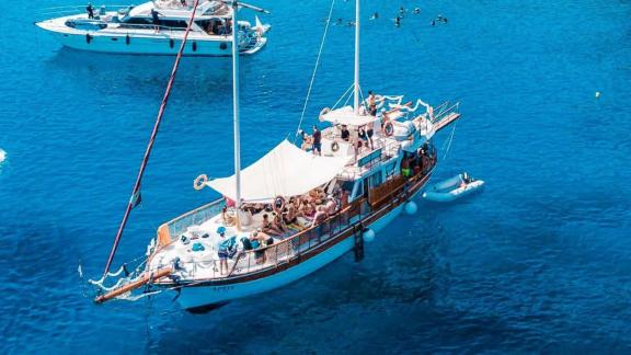 Swim, sunbathe, and relax on a daily gulet tour aboard Alexia K near Rhodes coast.