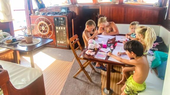Perfect for families with kids. Enjoy a fun and safe day aboard the Alexia K gulet near Rhodes.