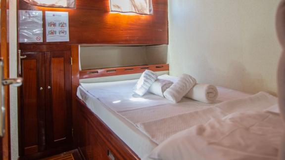 The comfortable sleeping cabin on Gulet Hemera ensures restful nights on your yacht journey.