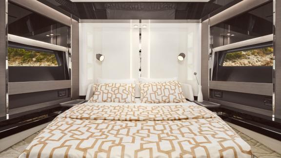 Charter yacht Myne in Split offers a stylish and spacious double guest cabin.