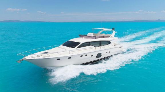 My Escape bietet luxuriöse Motoryacht Charter und exklusive Blaue Reisen rund um Mykonos.