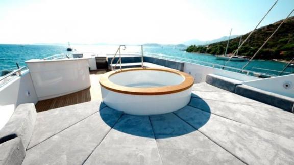 Enjoy the jacuzzi time on the upper deck of the Princess Melda.