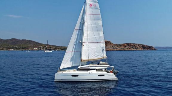 Helidoni Fountaine Pajot Catamaran sailing in Volos
