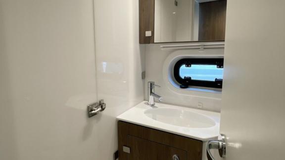 Stylish bathroom in Bali 4.2 Catamaran Bella II, equipped for maximum comfort on the water.