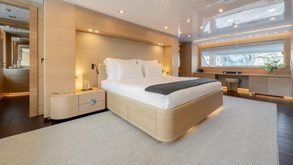 Experience premium comfort in the luxurious master cabin of your yacht.