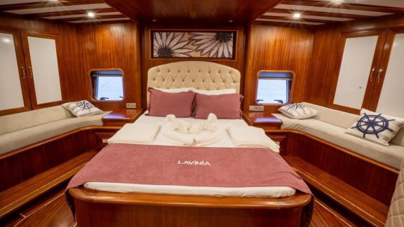 Experience luxury and space in the spacious cabin of Gulet Lavinia, perfect for restful nights.