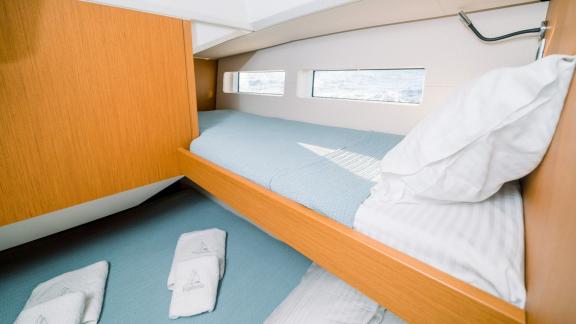 Euphoria's bunk bed cabin provides comfortable sleeping space with a roomy atmosphere.