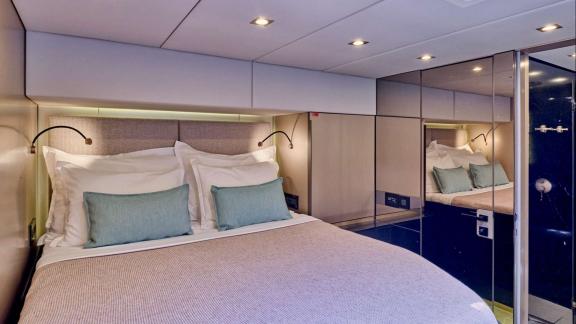 Spacious and modern cabin with comfort.