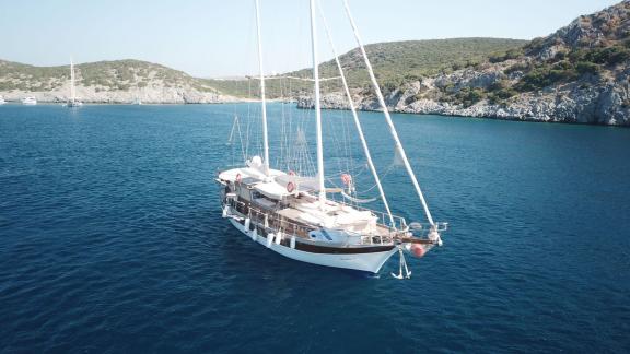 Erleben Sie die Freiheit des Segelns auf der Gulet Daphne S in den atemberaubenden Gewässern von Bodrum.